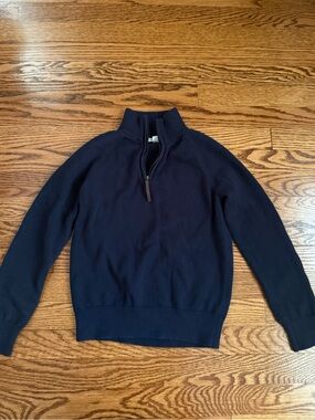 Crewcuts J.Crew Boys Cotton Cashmere 1/4 Zip Sweater Navy - Size 10
